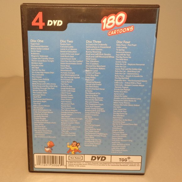 180 CARTOONS New DVD 4 Disc Set Over 21 Hours of Animated Entertainment - Picture 2 of 9